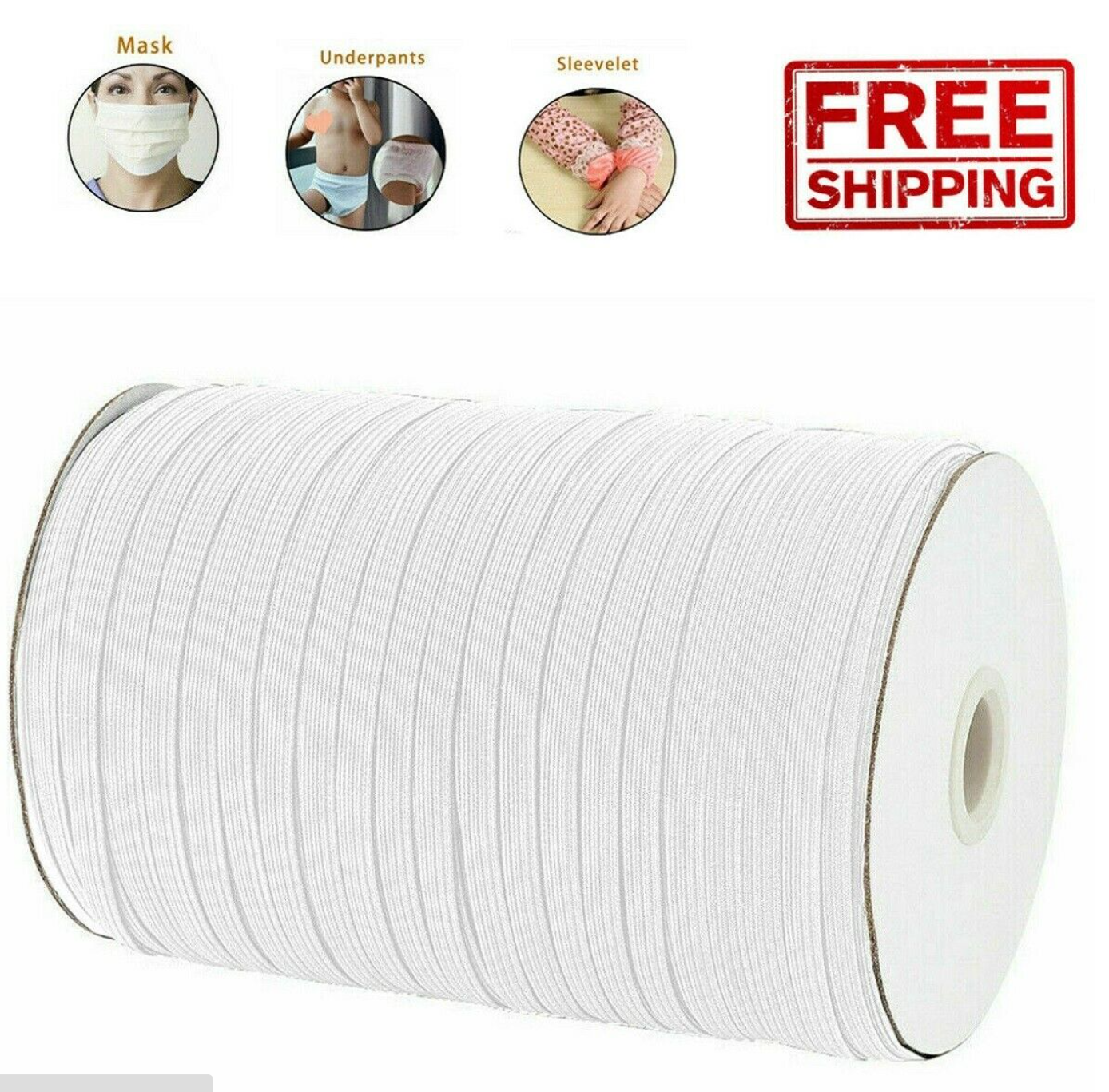 1/8 Inch,1/4 Inch Elastic Band Cord Sewing Trim